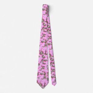 Cravate Chat rose Funny personnalisé