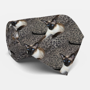 Cravate Chat siamois sur des taches d'animal sauvage