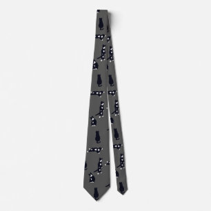 Cravate Chat Smoking – Motif de chat noir et blanc