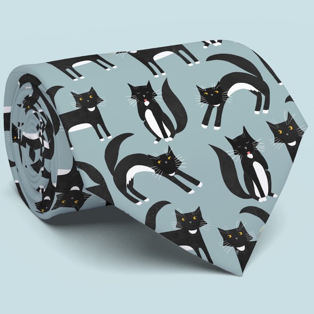 Cravate Chats Tuxedo noirs et blancs (Créateur téléchargé)