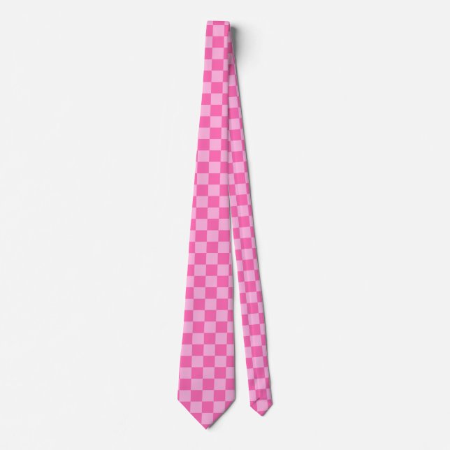 Cravate Chaud Pink Checkerboard (Devant)