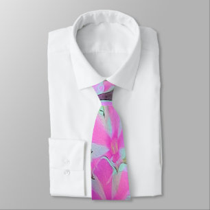 Cravate Chaud rose et blanc Peppermenthe Twist Garden Phlo