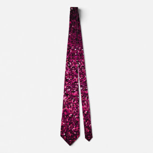 Cravate Chaud rose pourpre étincelle Cool Parties scintill