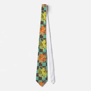 Cravate Checkered de motif de poulpe de fantaisie