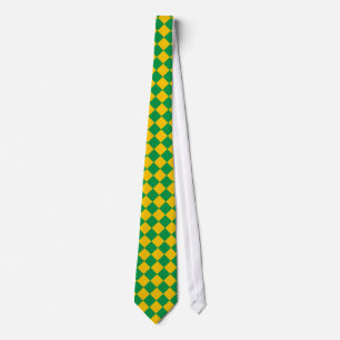 Cravate checkered verte et jaune