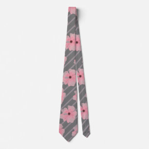 Cravate Chemise à fleurs roses et rayures