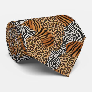 Cravate Chemise à Imprimé Animal Sauvage avec Col Tacheté