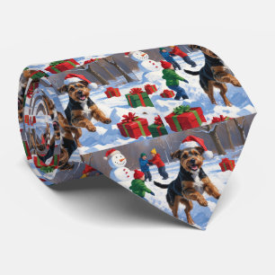 Cravate Chesapeake Bay Retriever Neige avec Chapeau de Noë
