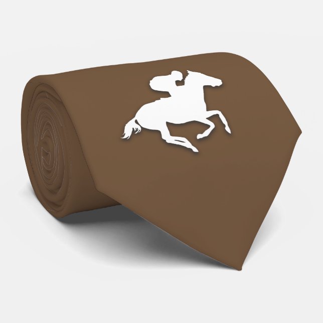 Cravate Cheval de course | Derby Brown (Roulé)