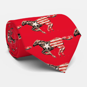 Cravate Cheval du drapeau américain qui court Thunder_Cov