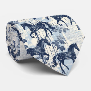 Cravate Chevaux de Toile Bleu foncé