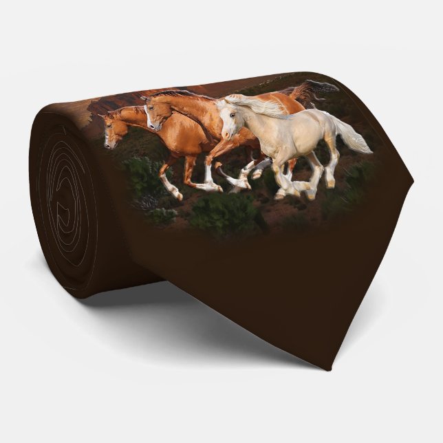 Cravate Chevaux sauvages (Roulé)