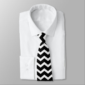 Cravate Chevron noir et blanc