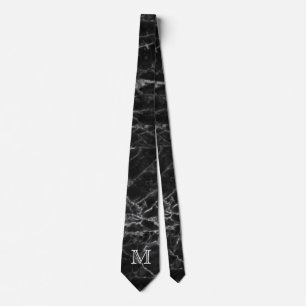 Cravate Chic Black Marble Pattern