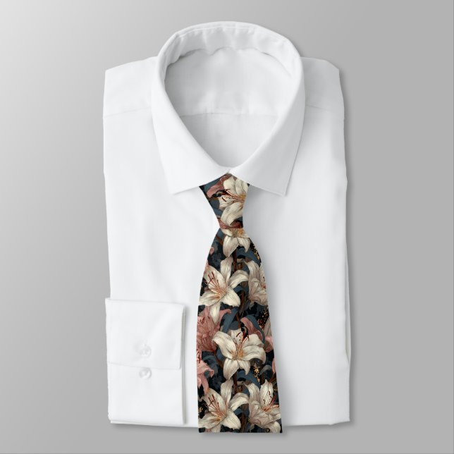 Cravate Chic Groomsmen Lilies Flower (Attaché)
