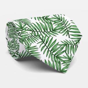 Cravate Chic Tropical Green Palm Tree Feuille Art d'été