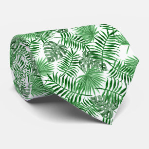 Cravate Chic Tropical Green Palm Tree Feuille Art d'été