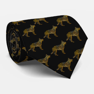 Cravate Chien berger allemand Silhouette Halloween Noir