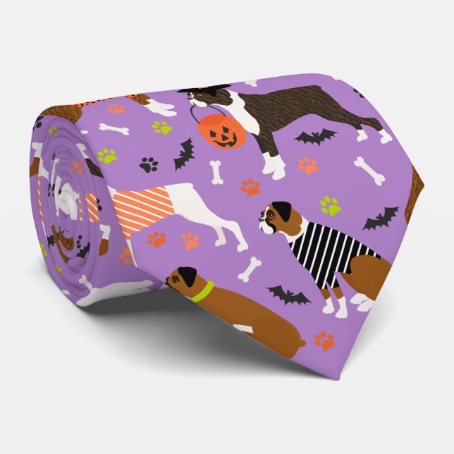 Cravate Chien de boîte d'Halloween (Roulé)