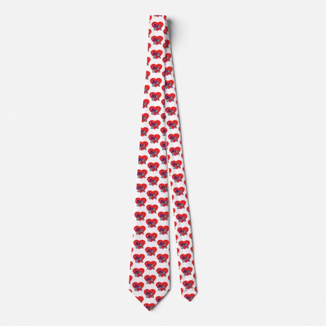 Cravate Chien de chien afghan rouge Saint-Valentin Cou bla (Devant)