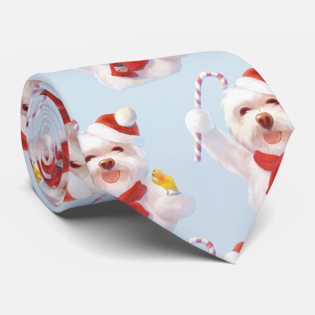 Cravate Chien de Noël avec Sucre de canne (Roulé)