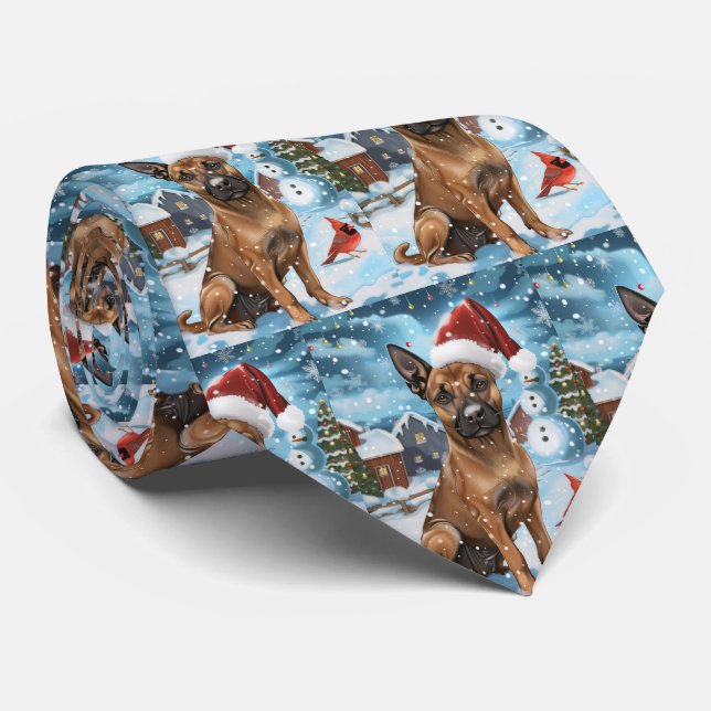 Cravate Chien d'hiver belge Malinoi Wonderland Noël (Roulé)