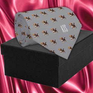 Cravate Chiens beagles Motif Vétérinaire monogramme
