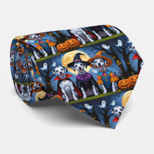 Cravate Chiens de Dalmatie Citrouille Halloween drôle