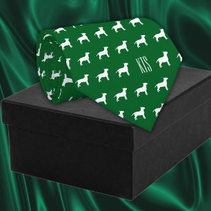 Cravate Chiens de taureau Motif Monogramme Vétérinaire