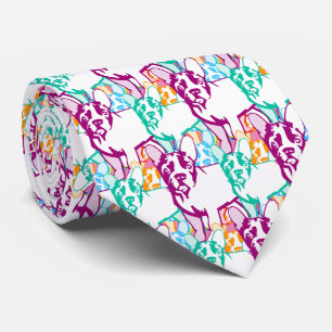 Cravate Chiens de taureaux français colorés