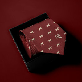 Cravate Chiens du Labrador jaune Motif Monogramme