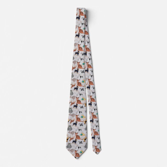 Cravate Chiens Et Chats Cutes Design Motif (Devant)