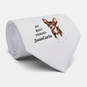 Cravate Chihuahua Mon meilleur ami Nom personnalisé