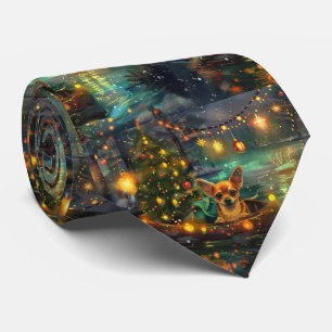 Cravate Chihuahua Noël Festive Voyage