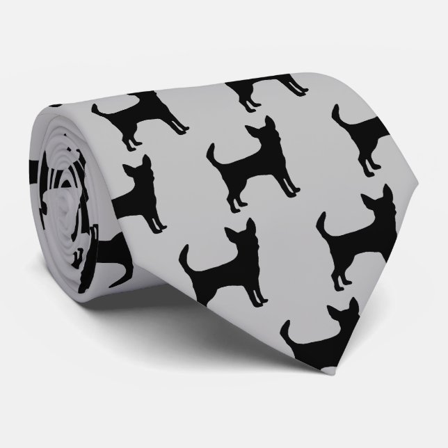 Cravate Chihuahua Silhouette (Roulé)
