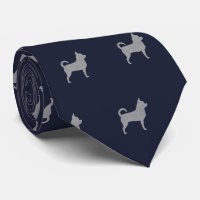 Chihuahua Silhouettes Marine Motif Bleu et gris