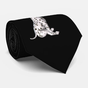 Cravate Chiot dalmate Et Rose Blanche