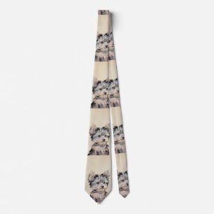 Cravate Chiot de Yorkshire Terrier peignant l'art original