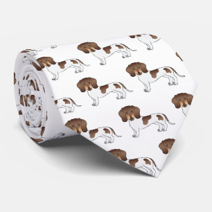 Cravate Chocolat & Tan Pied Cheveux Court Motif Dachshund