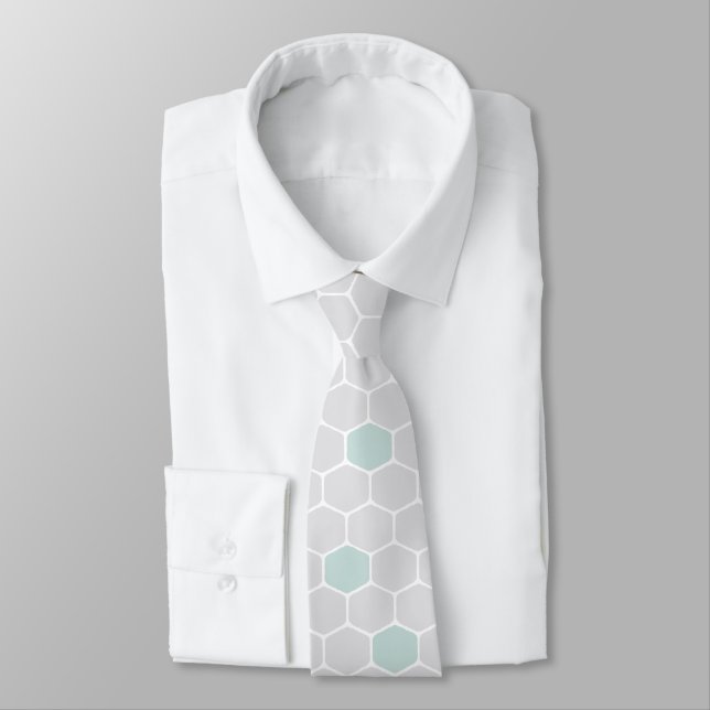 Cravate Choisissez vos couleurs - Motif hexagonal (Attaché)