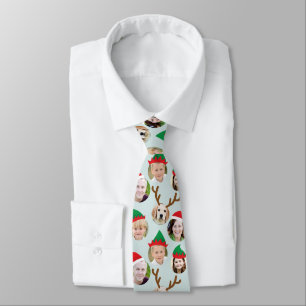 Cravate Christmas Crew Custom Six Photo Funny Holiday Cade