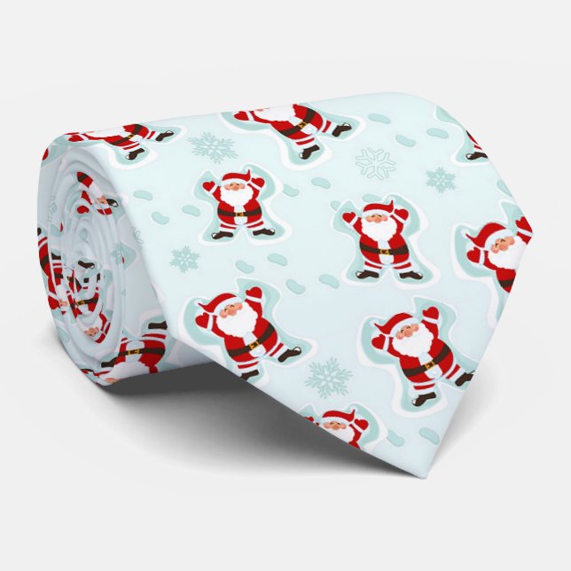 Cravate Christmas Elements Santa Claus (Roulé)
