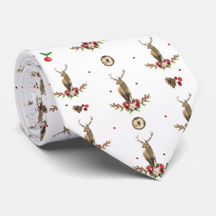 Cravate Christmas Idyll Deer Motif