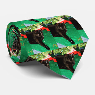 CRAVATE CHRISTMAS NOIR CAT