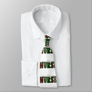 Cravate christmas nurse leopard print xmas