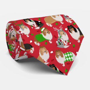 Cravate Christmas Rough Collie
