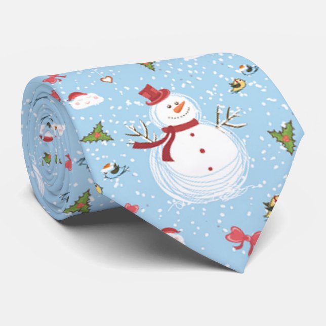 Cravate Christmas Snowman (Roulé)