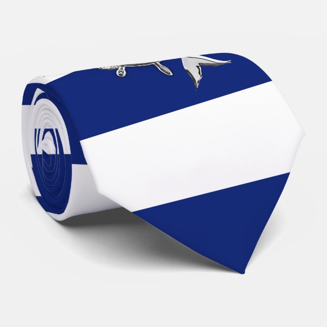 Cravate Chrome comme Sirène sur Nautical bleu marine Strip (Roulé)