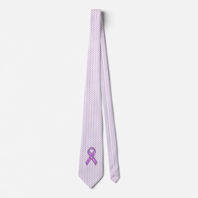 Cravate Chrome style Crystal Pink Ribbon Awareness Knit (Devant)