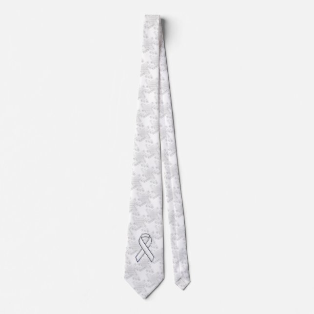 Cravate Chrome White Ribbon Sensibilisation sur Houndstoot (Devant)